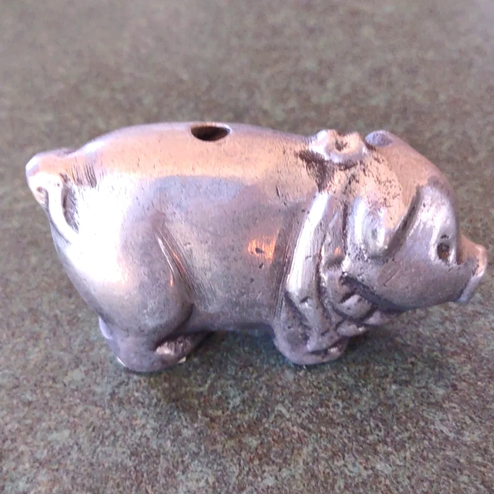 Charming Pewter Pig Figurine